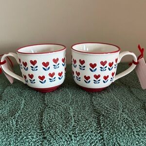 Petal & Pearl Valentine Heart ♥️ Mugs Set of 2 NEW!